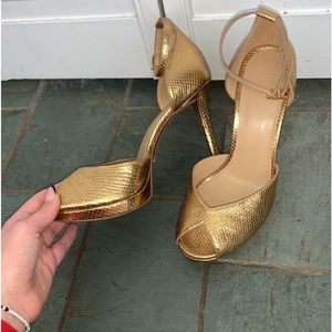 Michael Kors Gold Peep-Toe Heels